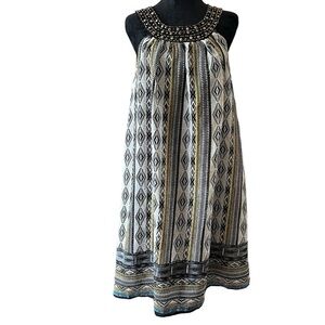 64 Sixty-Five Beaded Neckline Sleeveless A-line Dress Size M